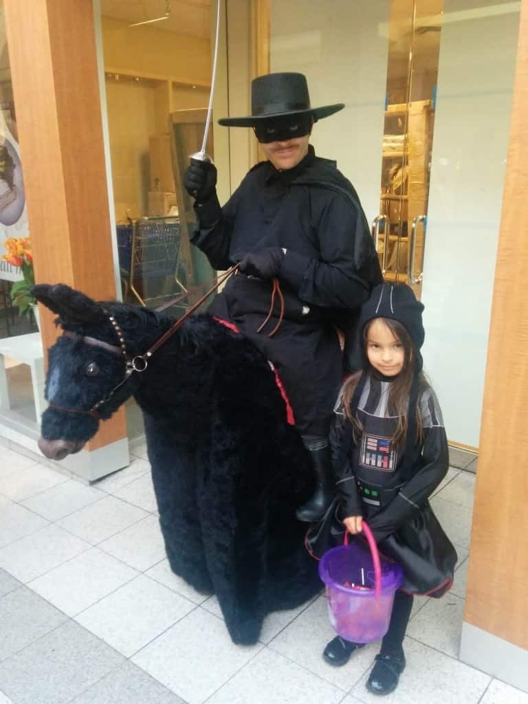 Kids spending Halloween with Zorro at Northland