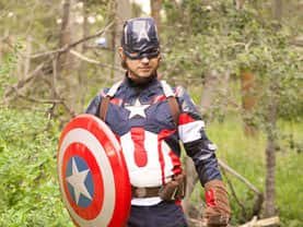 Captain America impersonator makes the party complete