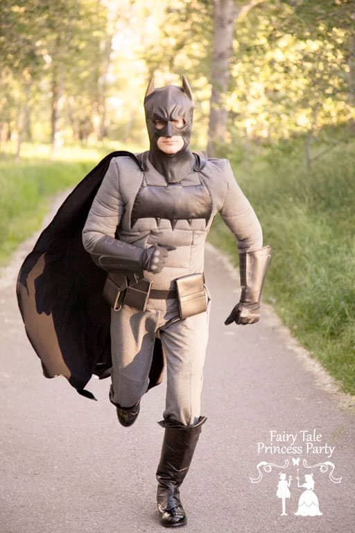 Bat Hero running to save the day on a Calgary path
