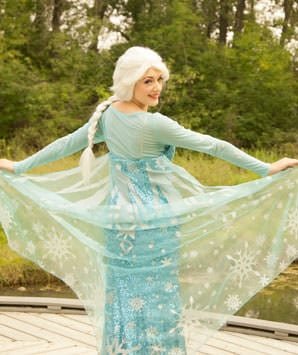This Ice Queen of Frozen Lands has magic snow and ice powers that little girls love.